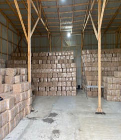 Sphagnum Moss packed into compressed bales