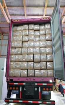 Warehouse with Sphagnum Moss bales ready for dispatch